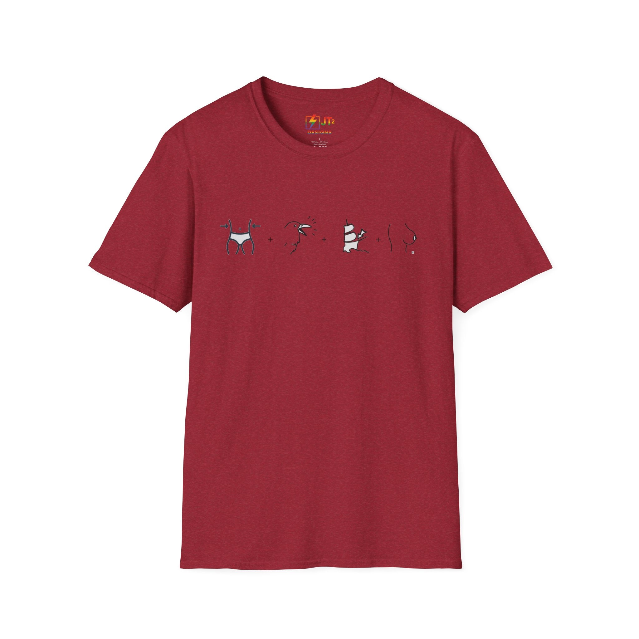 Thin Ka Bow Tit illustration T-Shirt | political satire, Americana commentary