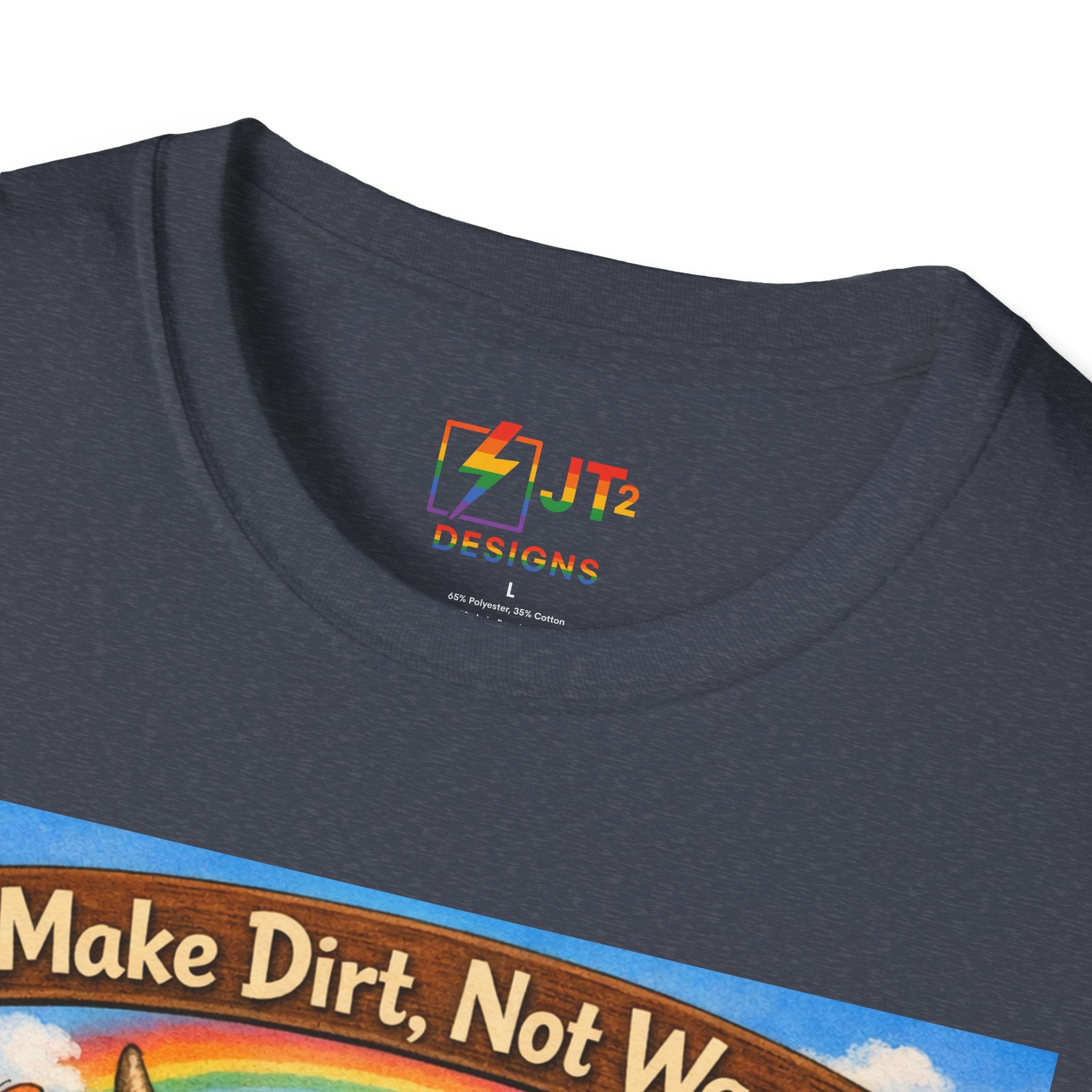 Make Dirt Not War gardening animals T-Shirt | Cute Gardening Shirt