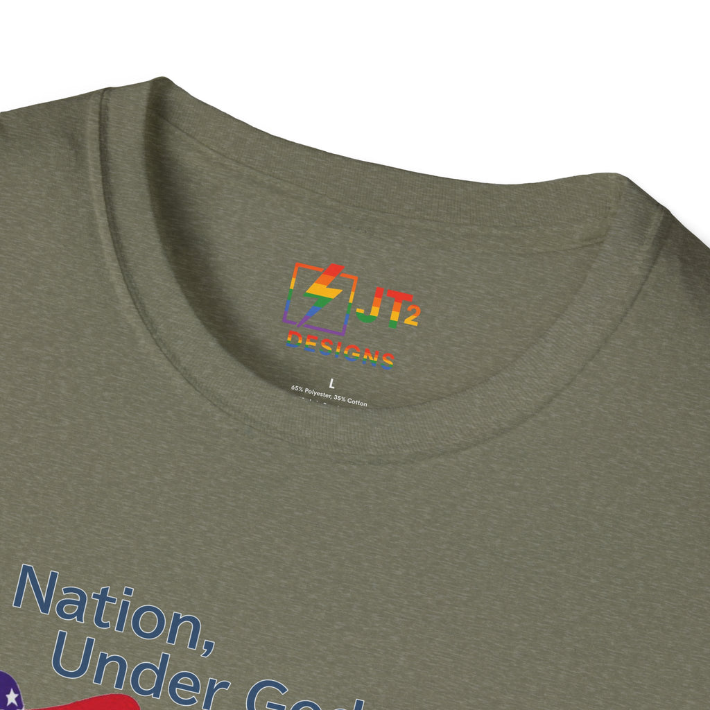 US Flag with Quote one nation under god without choice indivisible with exception of wealth T-Shirt