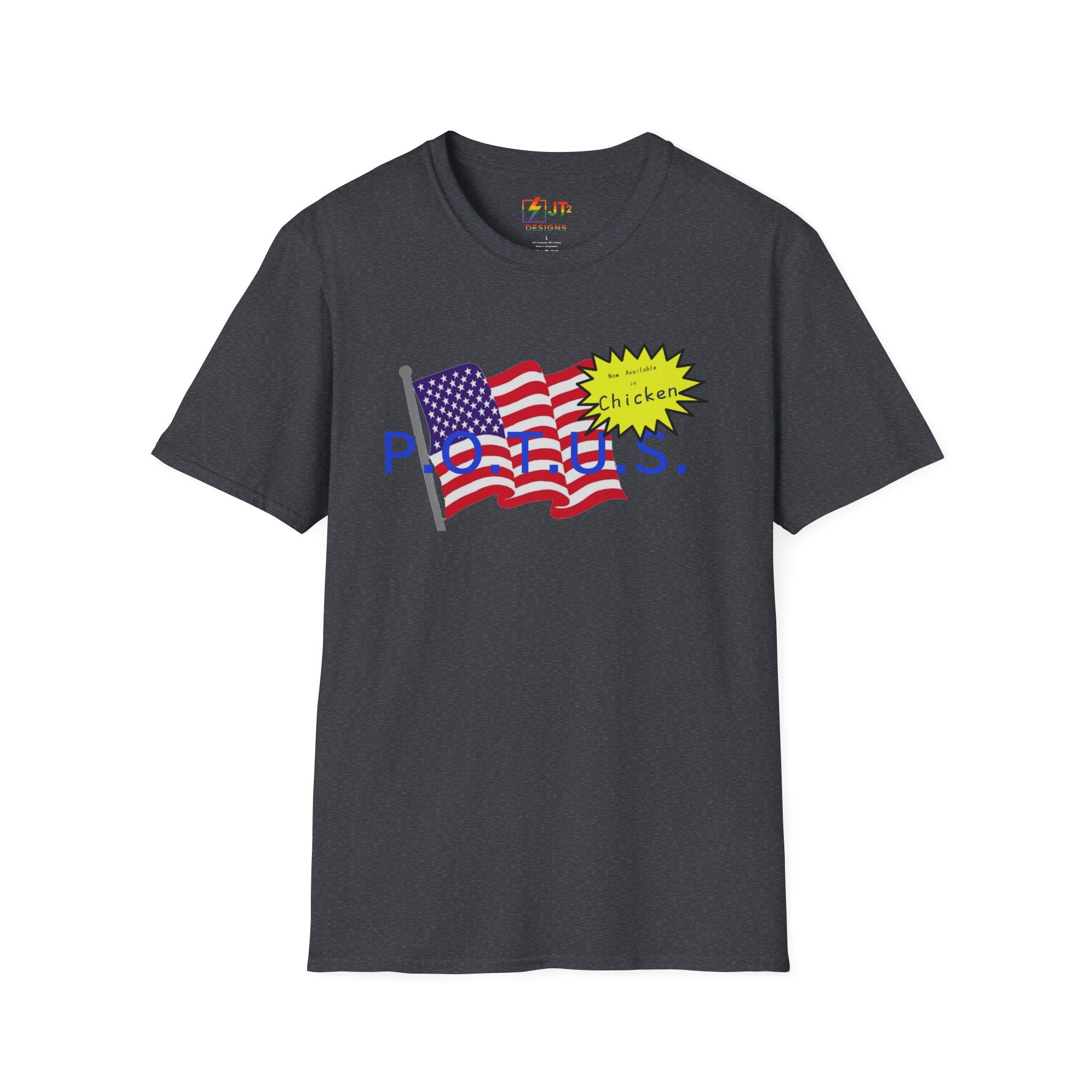 POTUS Chicken with US Flag T-Shirt | Political Satire, Trump Commentary