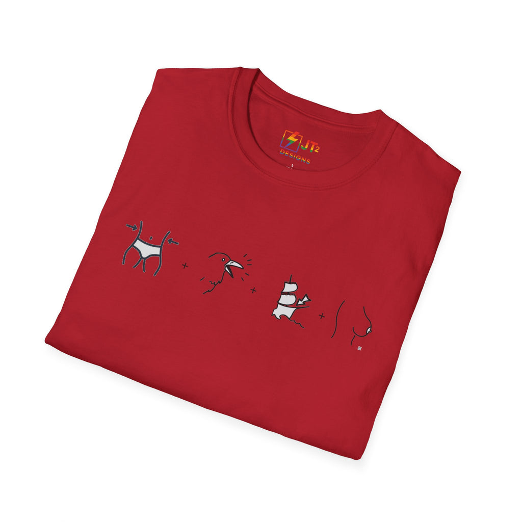 Thin Ka Bow Tit illustration T-Shirt | political satire, Americana commentary