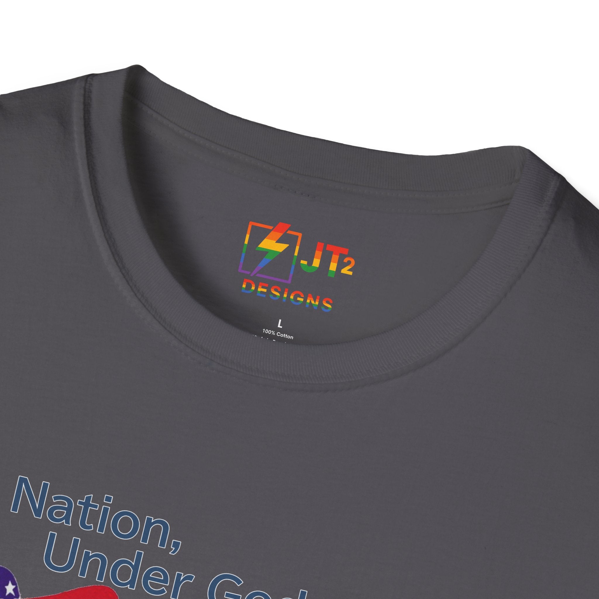 US Flag with Quote one nation under god without choice indivisible with exception of wealth T-Shirt