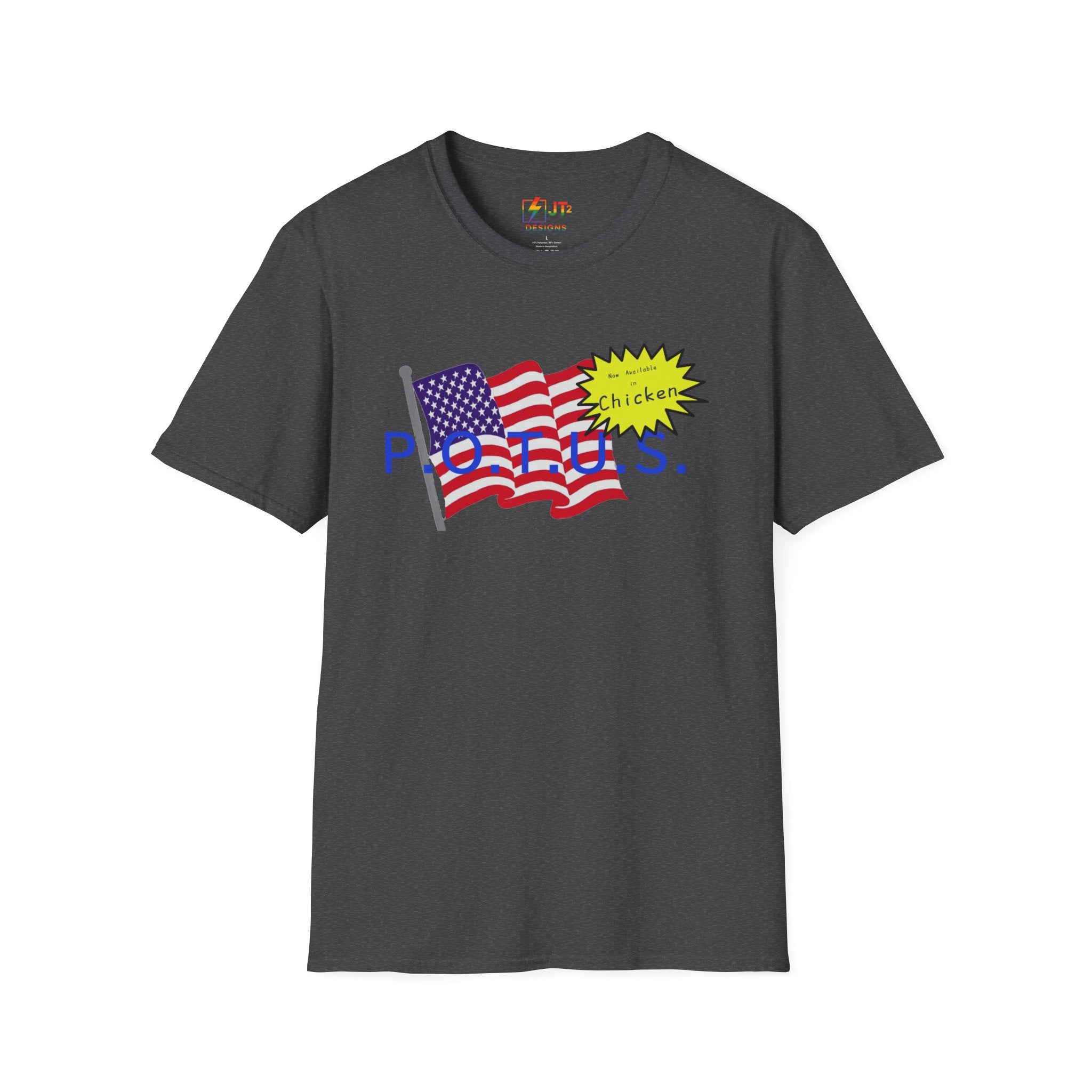 POTUS Chicken with US Flag T-Shirt | Political Satire, Trump Commentary