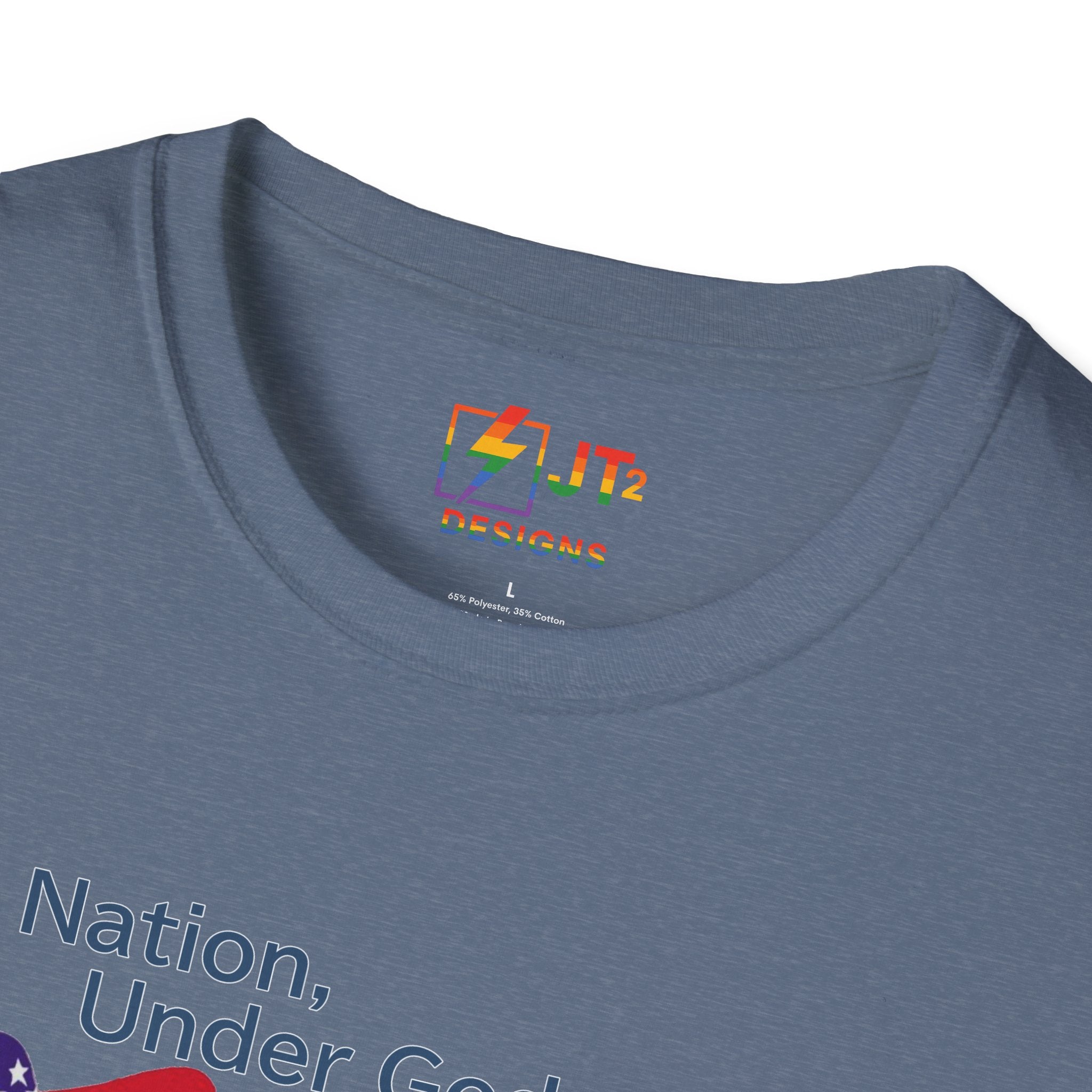 US Flag with Quote one nation under god without choice indivisible with exception of wealth T-Shirt
