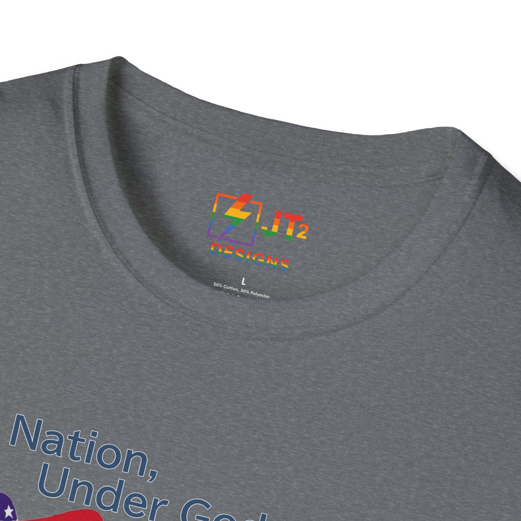 US Flag with Quote one nation under god without choice indivisible with exception of wealth T-Shirt