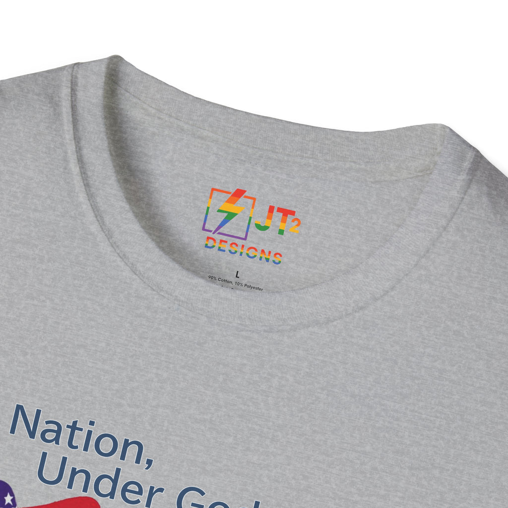 US Flag with Quote one nation under god without choice indivisible with exception of wealth T-Shirt