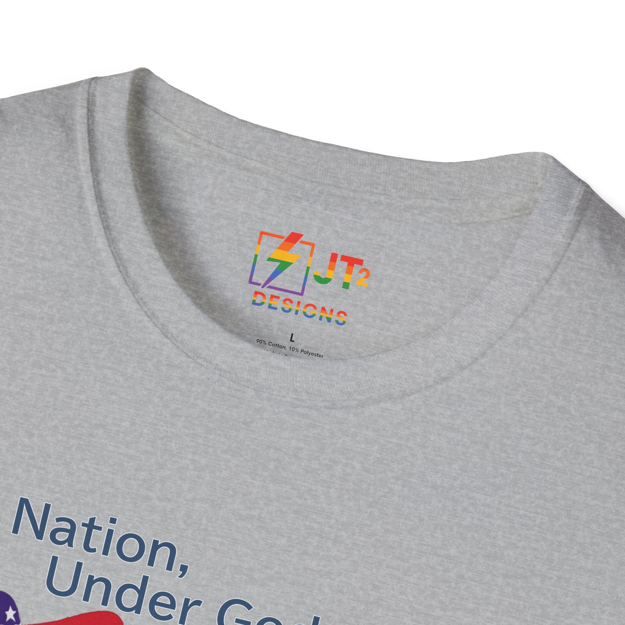 US Flag with Quote one nation under god without choice indivisible with exception of wealth T-Shirt