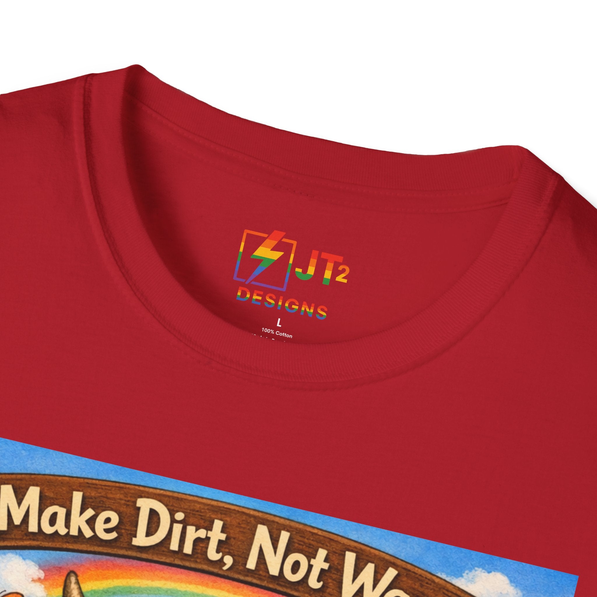Make Dirt Not War gardening animals T-Shirt | Cute Gardening Shirt