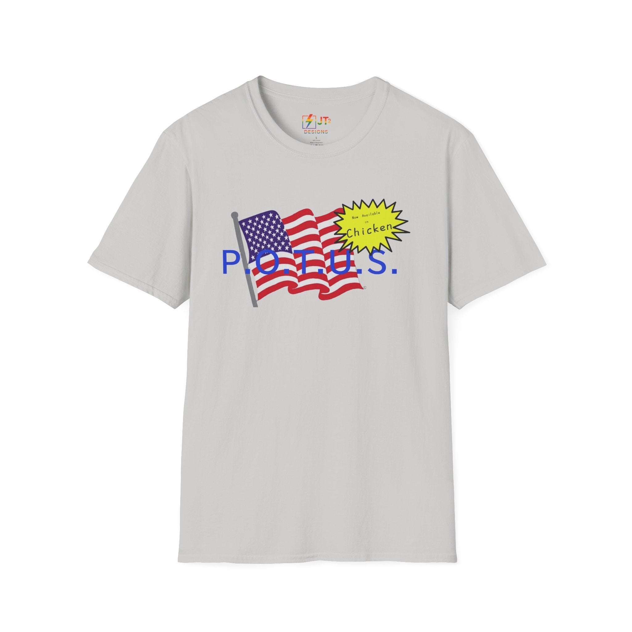 POTUS Chicken with US Flag T-Shirt | Political Satire, Trump Commentary