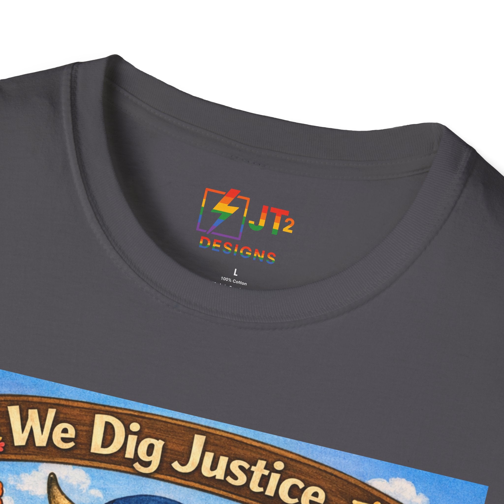 We Dig Justice T-Shirt | Cute Animal Archaeologists, Scales of Justice Artwork