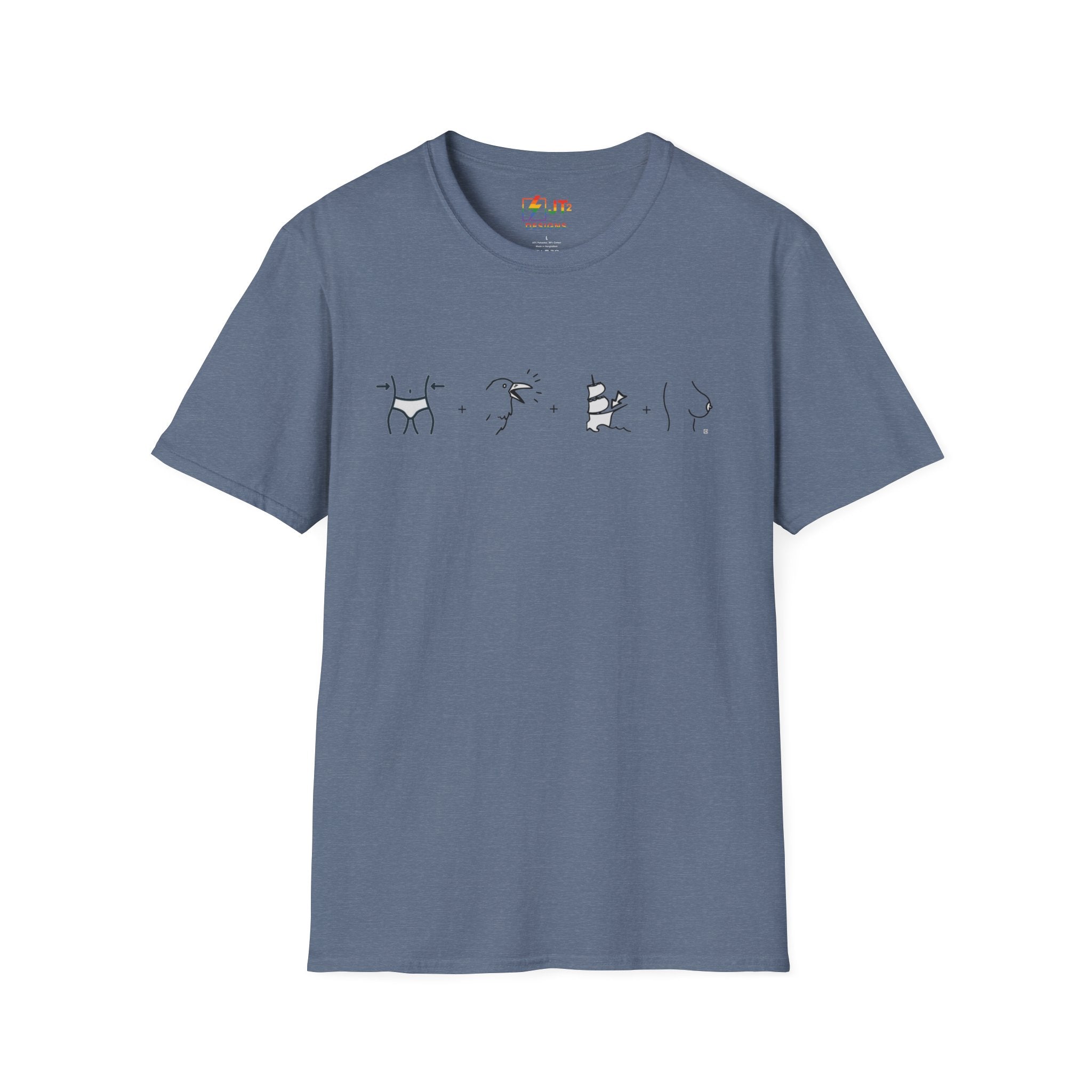 Thin Ka Bow Tit illustration T-Shirt | political satire, Americana commentary