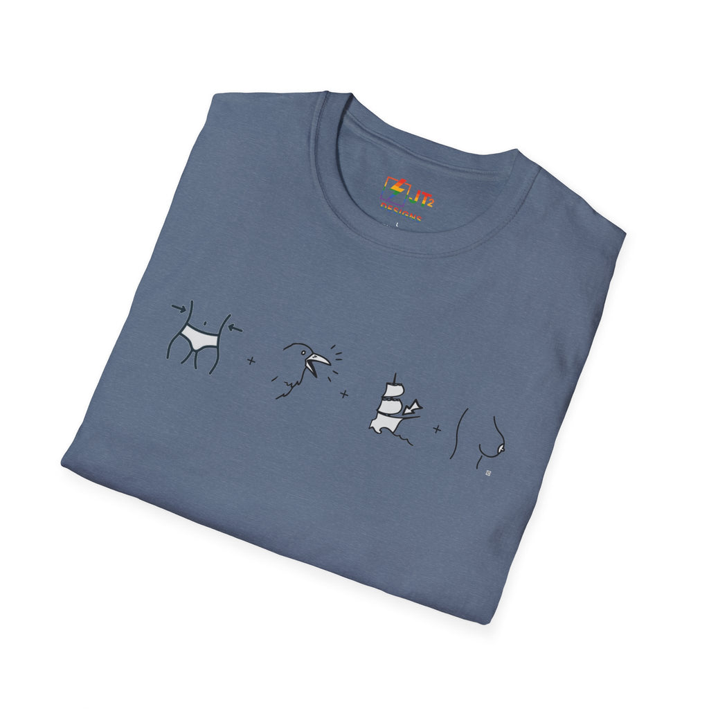 Thin Ka Bow Tit illustration T-Shirt | political satire, Americana commentary