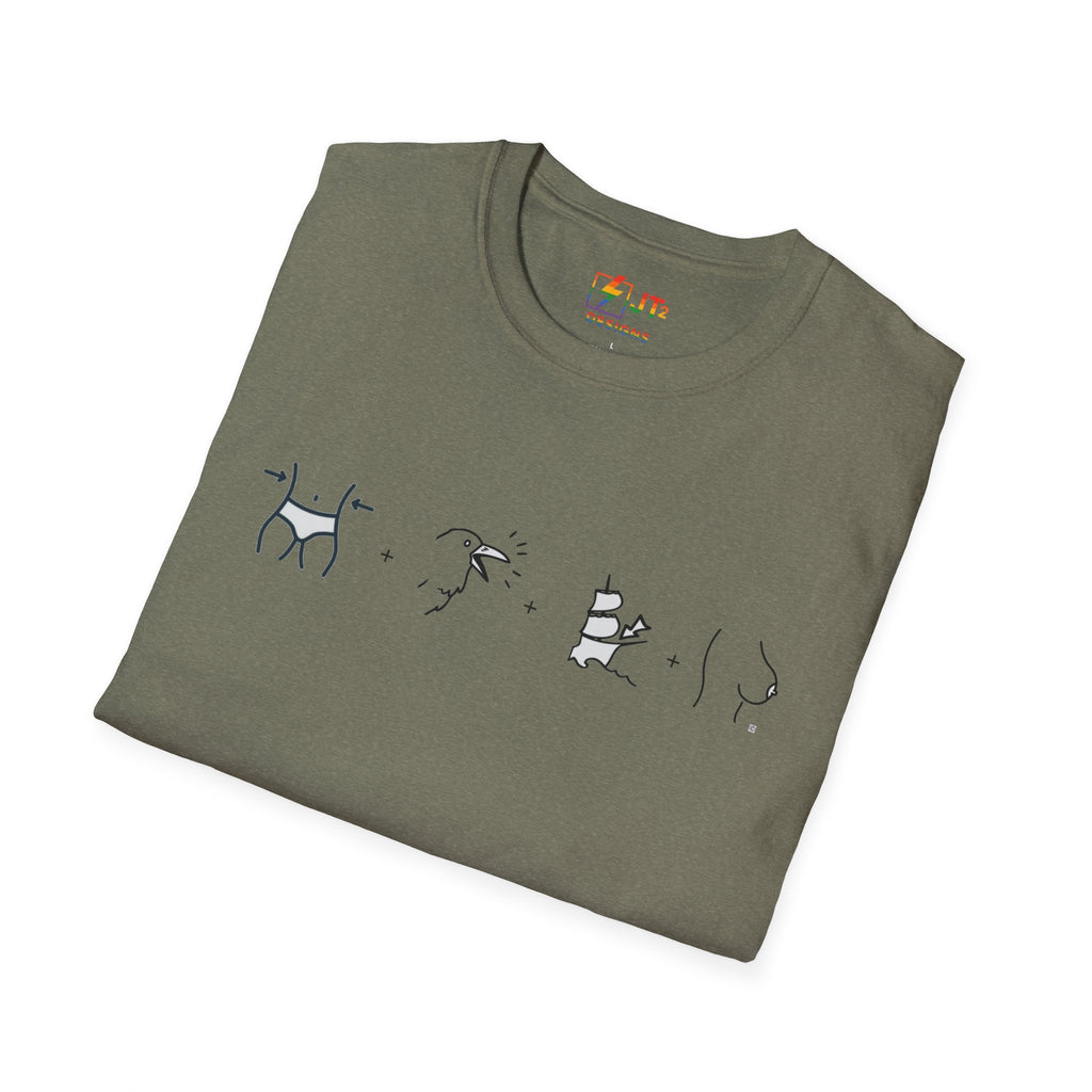 Thin Ka Bow Tit illustration T-Shirt | political satire, Americana commentary