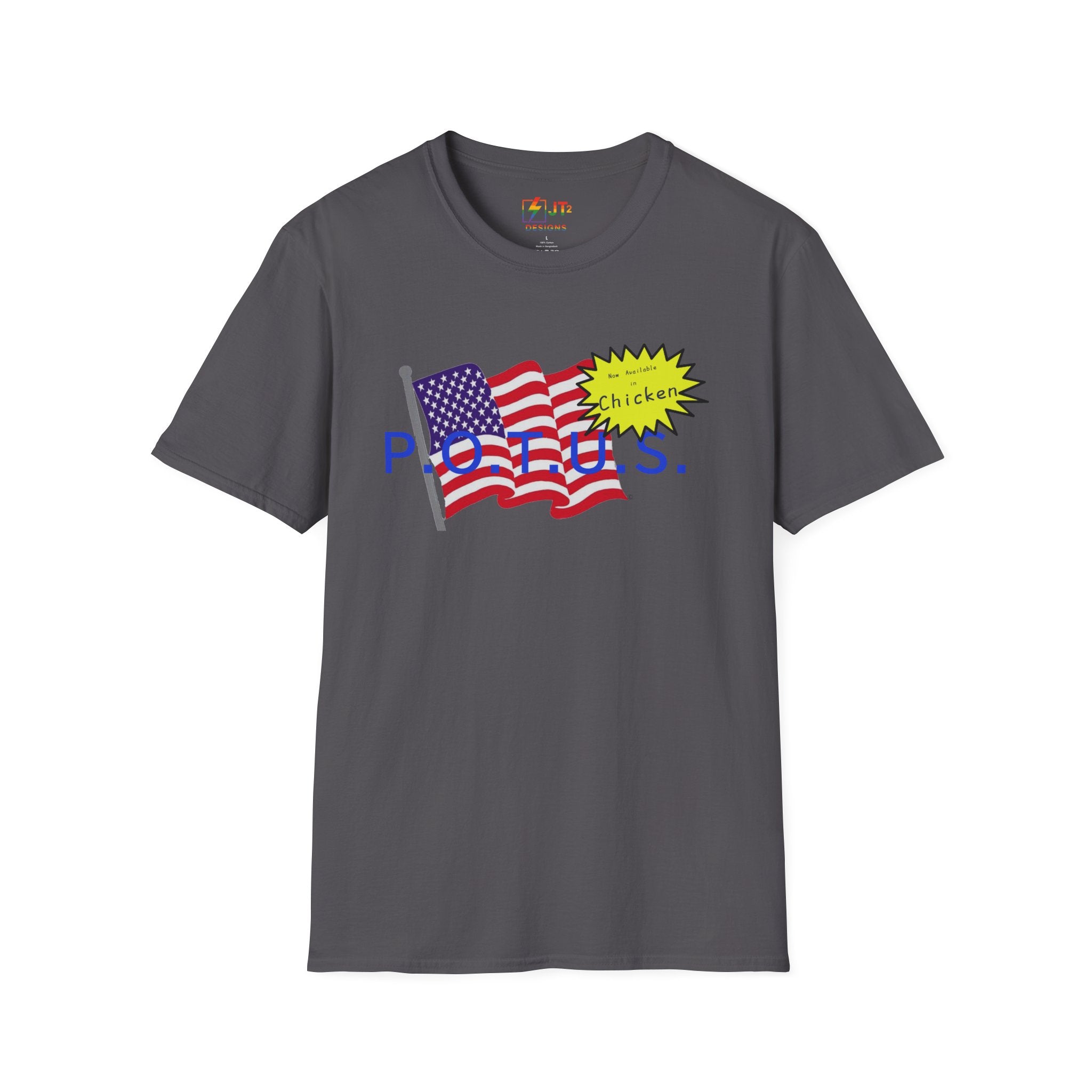 POTUS Chicken with US Flag T-Shirt | Political Satire, Trump Commentary