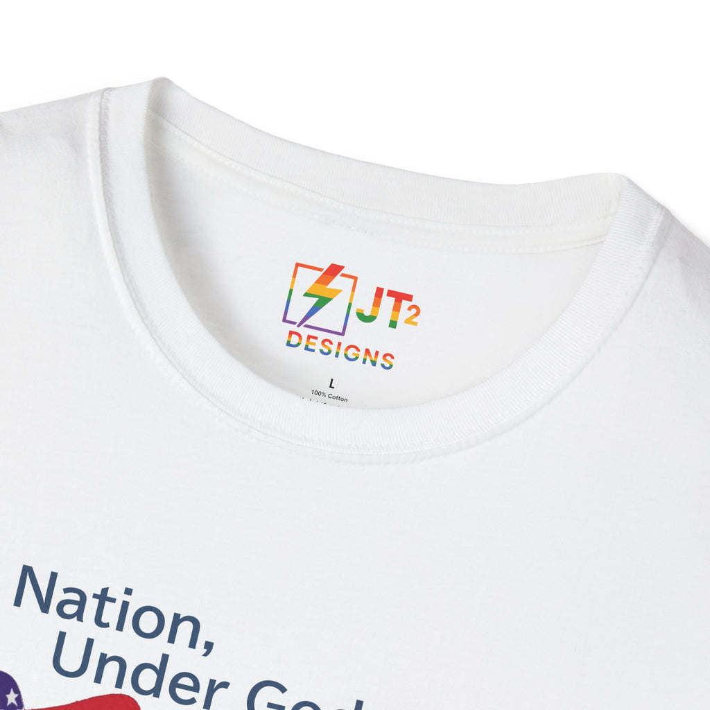 US Flag with Quote one nation under god without choice indivisible with exception of wealth T-Shirt