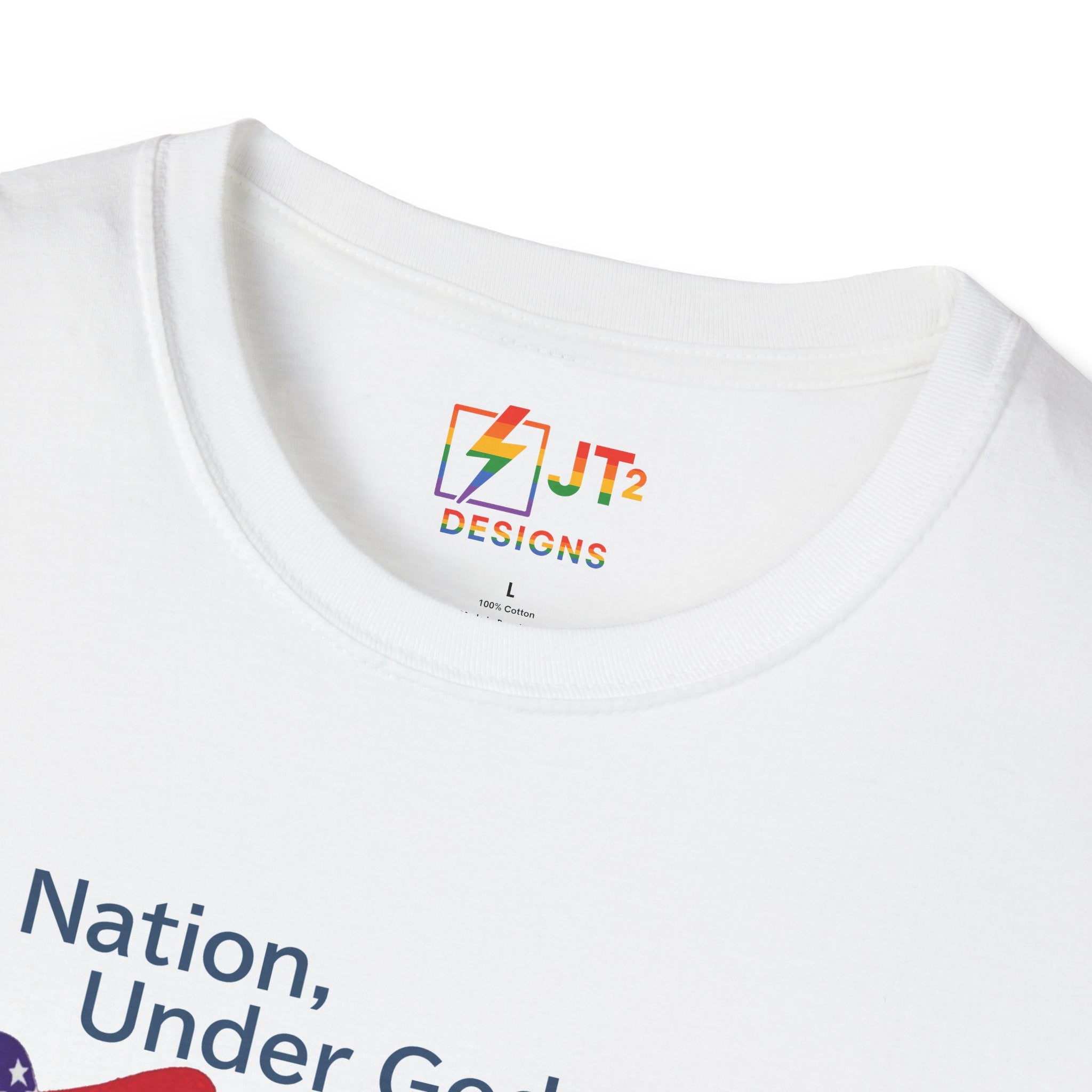 US Flag with Quote one nation under god without choice indivisible with exception of wealth T-Shirt