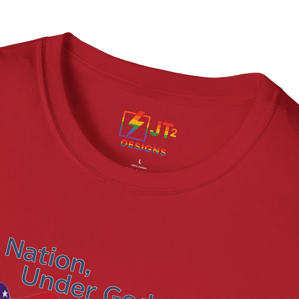 US Flag with Quote one nation under god without choice indivisible with exception of wealth T-Shirt