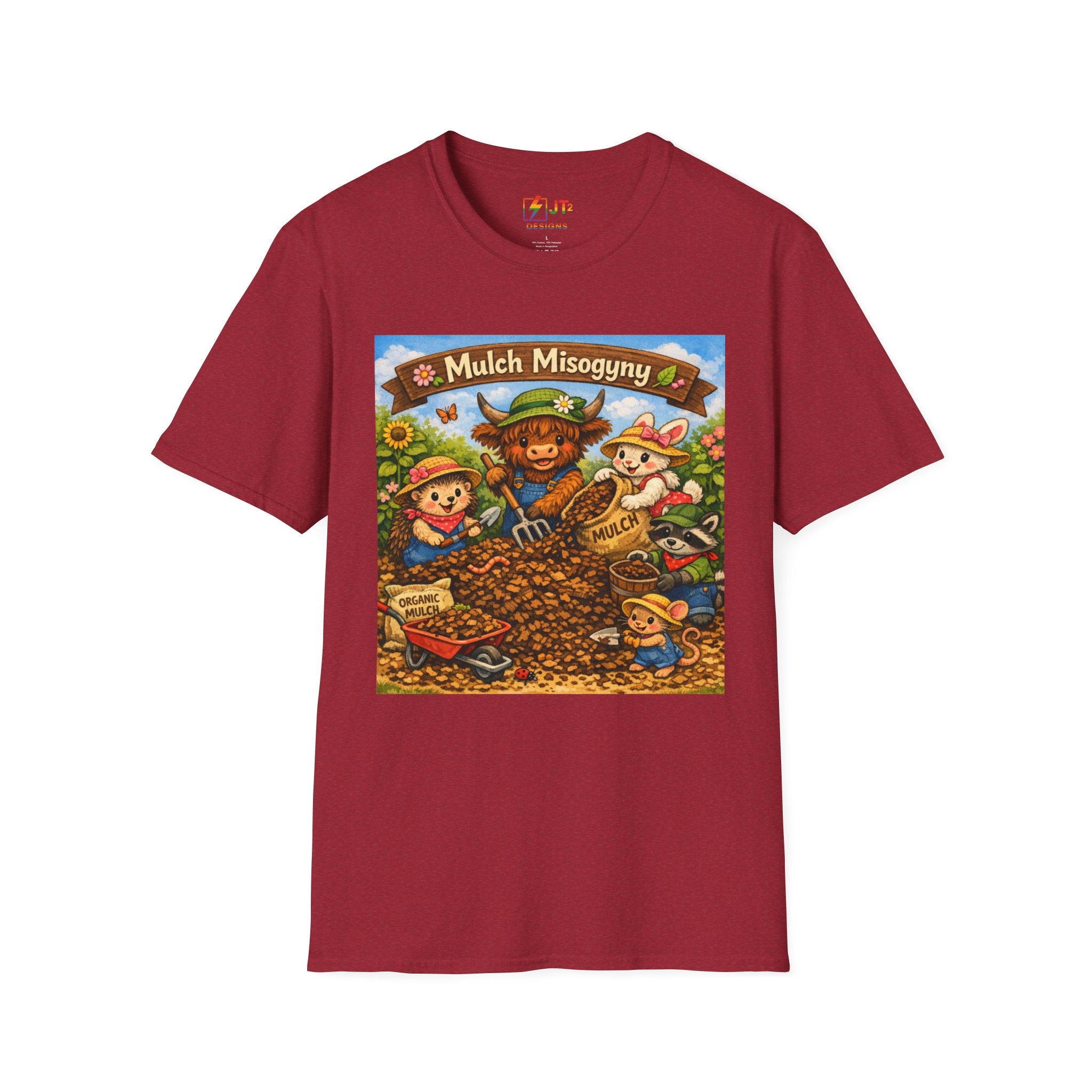 Mulch Misogyny garden characters T-Shirt | funny gardening shirt