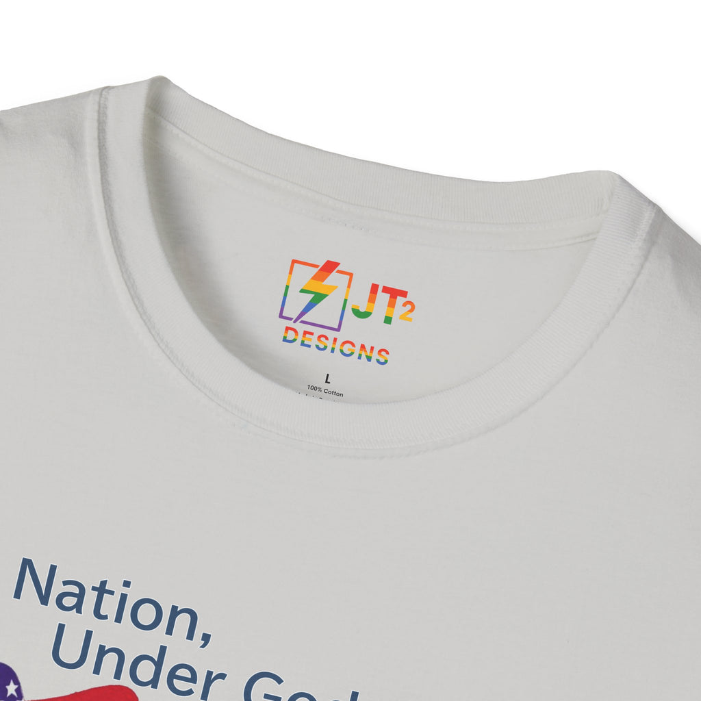 US Flag with Quote one nation under god without choice indivisible with exception of wealth T-Shirt