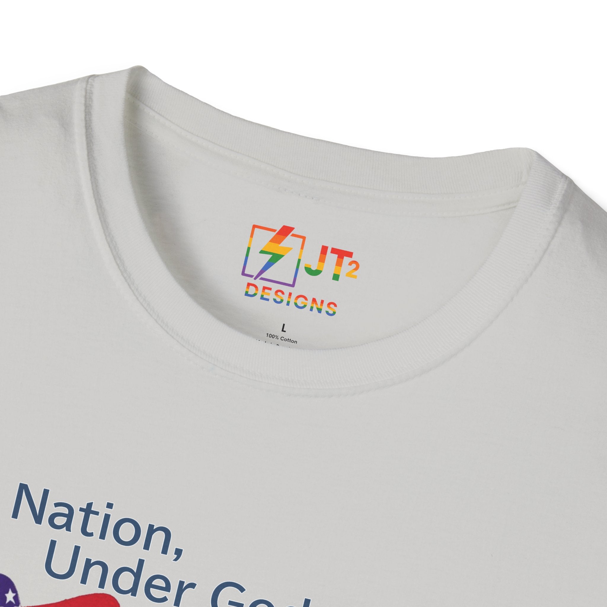 US Flag with Quote one nation under god without choice indivisible with exception of wealth T-Shirt