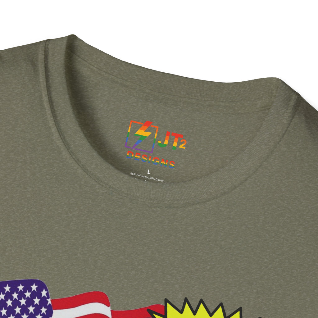 POTUS Chicken with US Flag T-Shirt | Political Satire, Trump Commentary