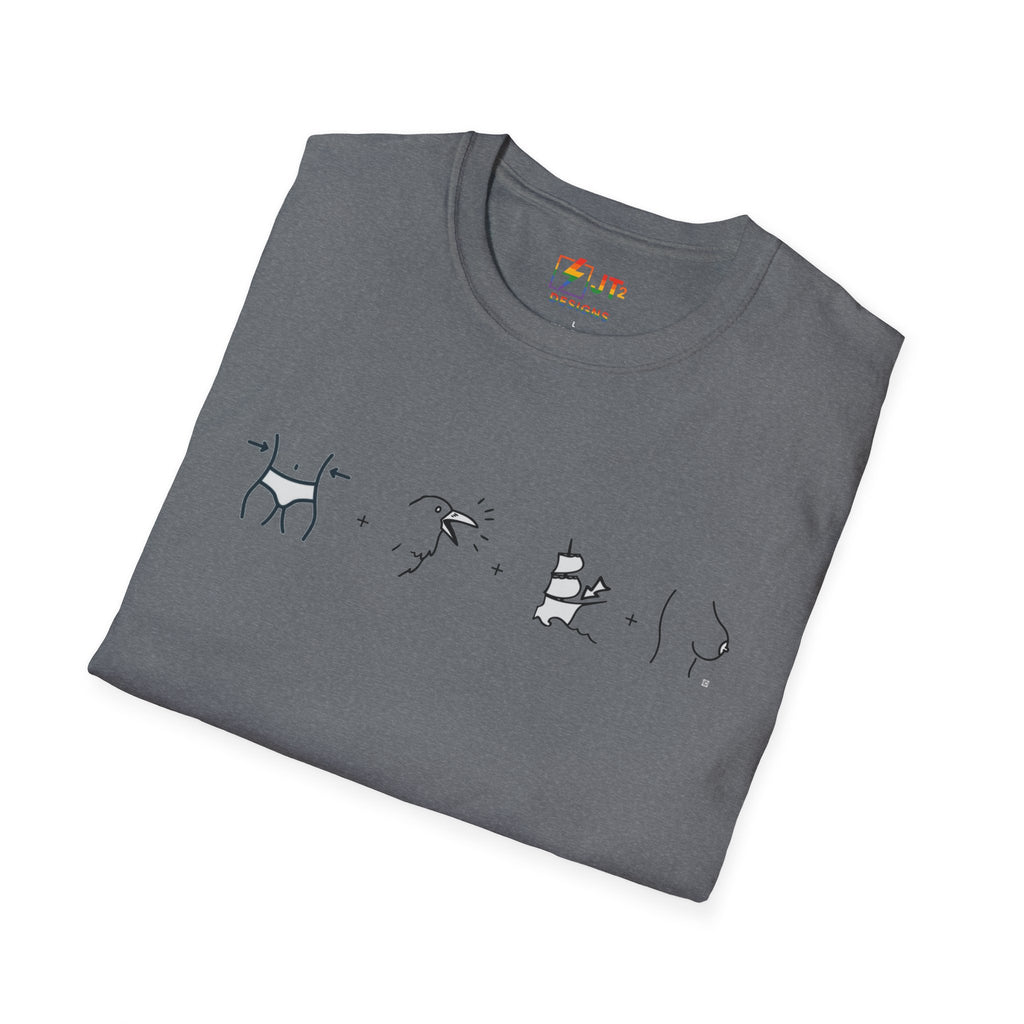 Thin Ka Bow Tit illustration T-Shirt | political satire, Americana commentary