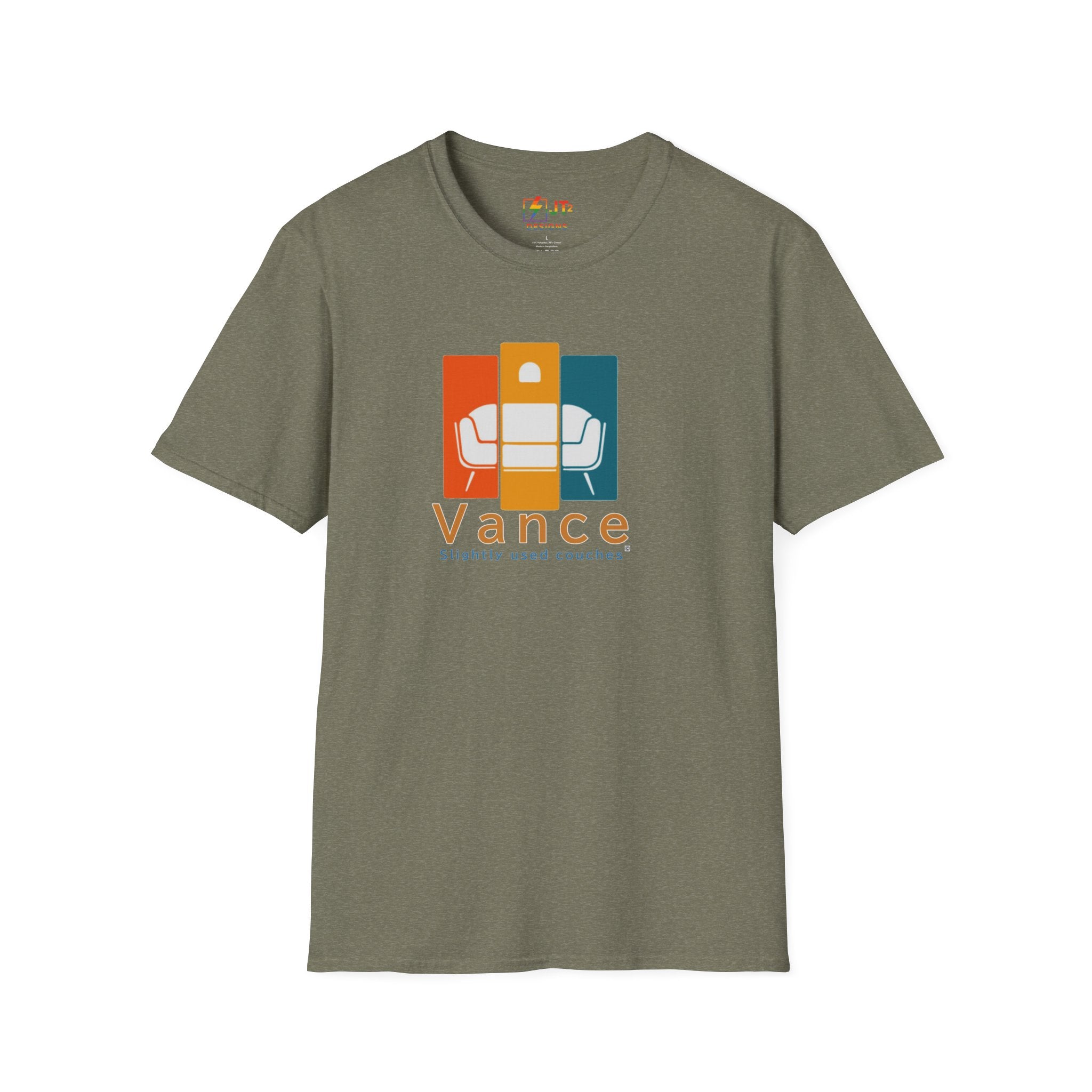 Retro Slightly Used Couch "Vance" Graphic T-Shirt | Vintage Sofa Illustration