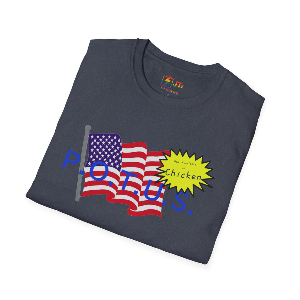 POTUS Chicken with US Flag T-Shirt | Political Satire, Trump Commentary