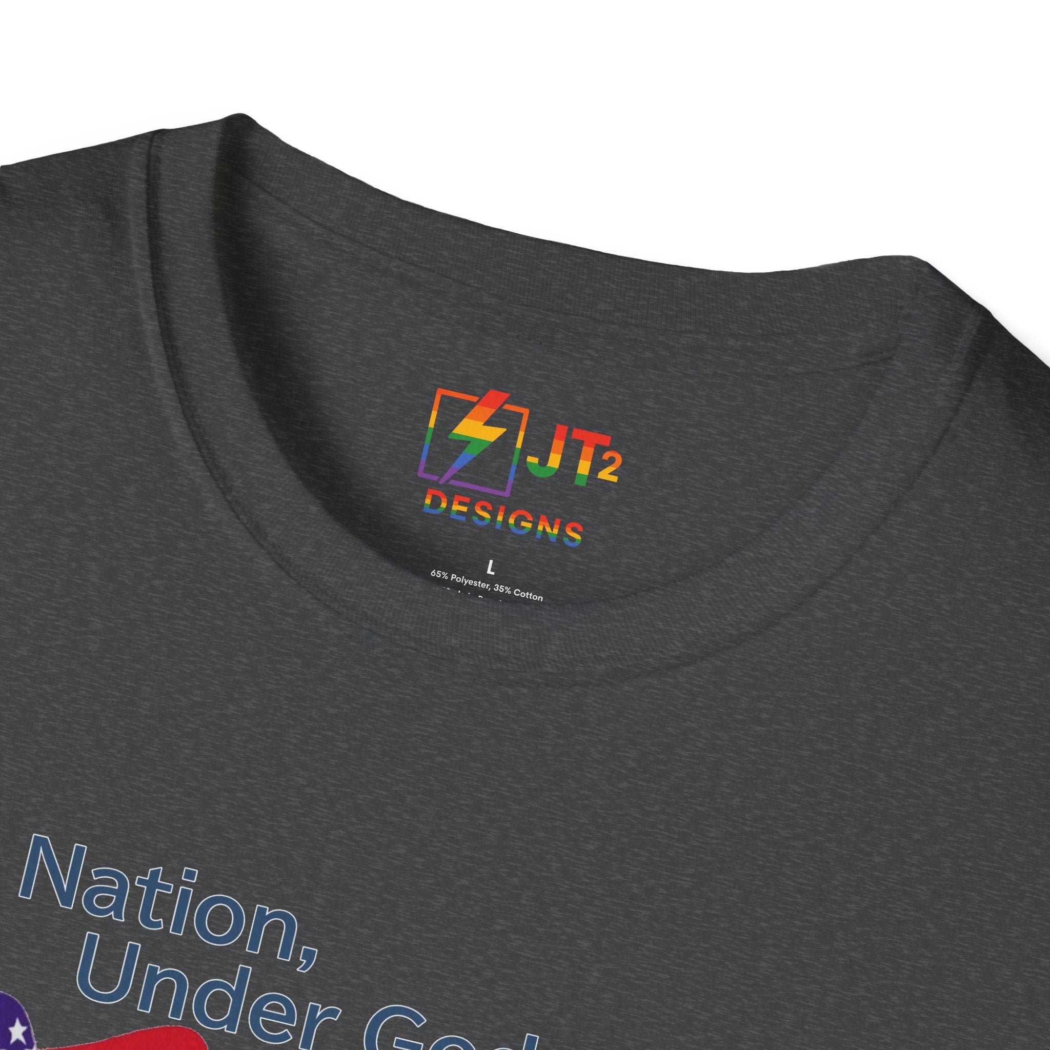 US Flag with Quote one nation under god without choice indivisible with exception of wealth T-Shirt