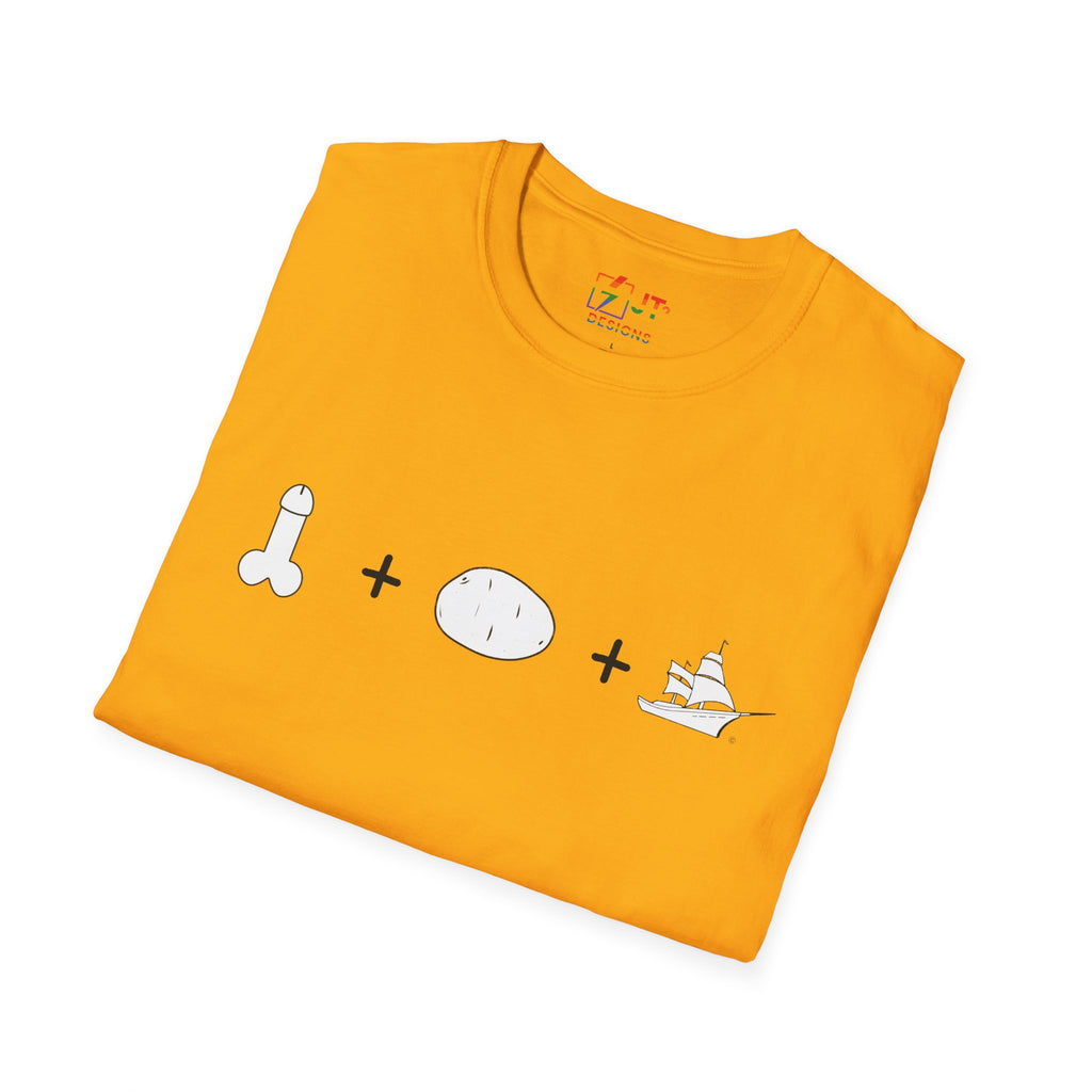 Dictatorship icons dick potato ship T-Shirt | political satire