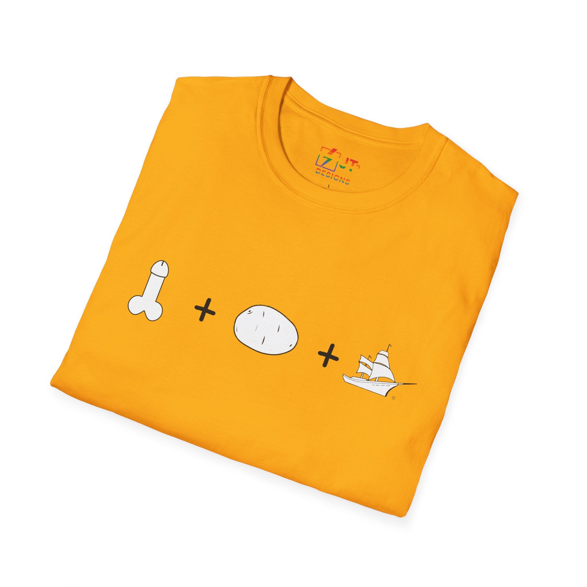 Dictatorship icons dick potato ship T-Shirt | political satire