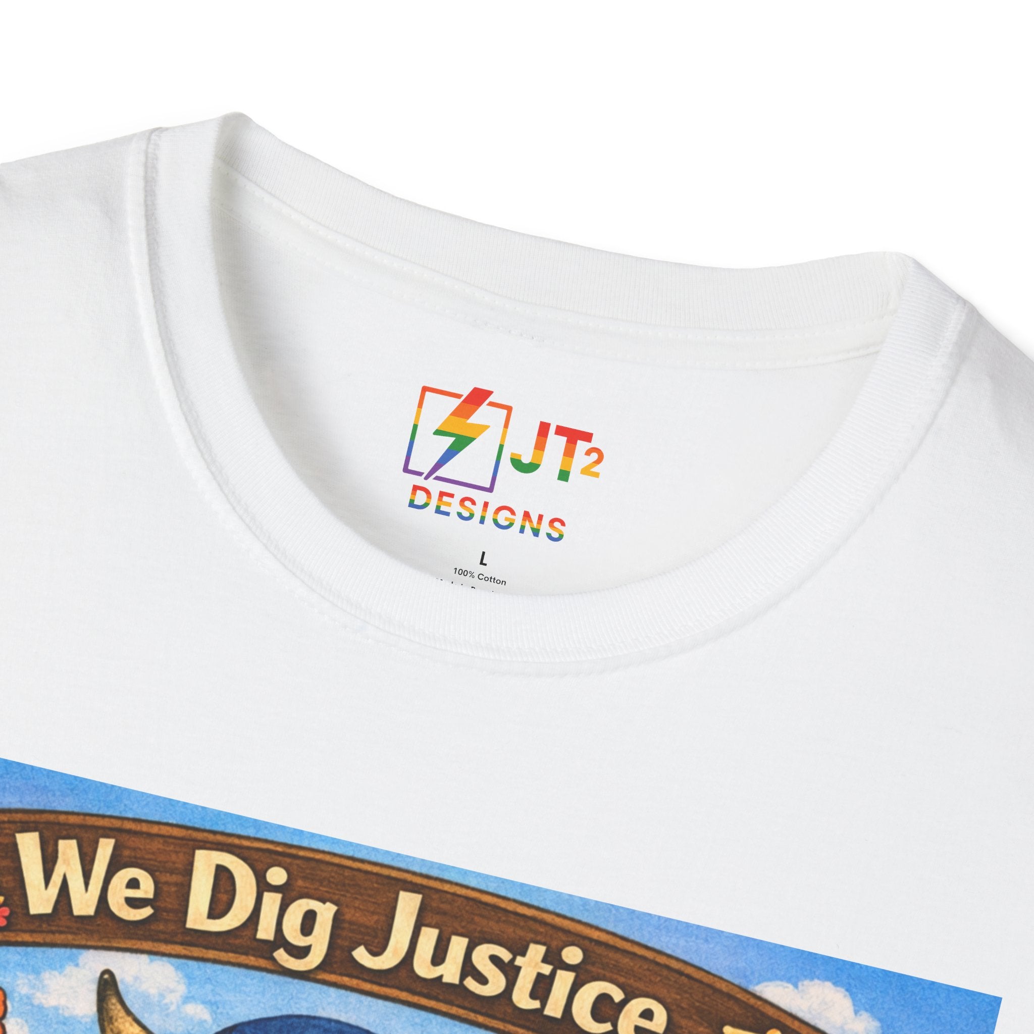 We Dig Justice T-Shirt | Cute Animal Archaeologists, Scales of Justice Artwork