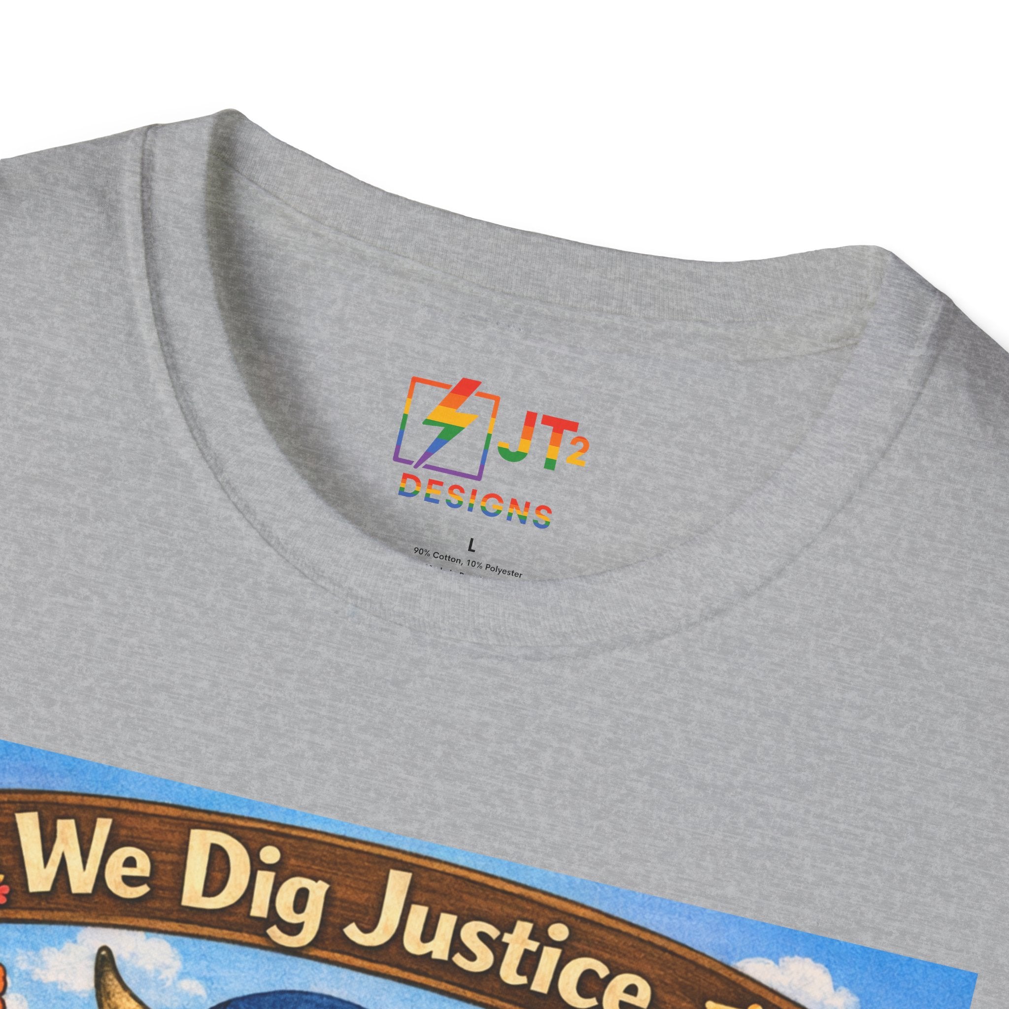 We Dig Justice T-Shirt | Cute Animal Archaeologists, Scales of Justice Artwork