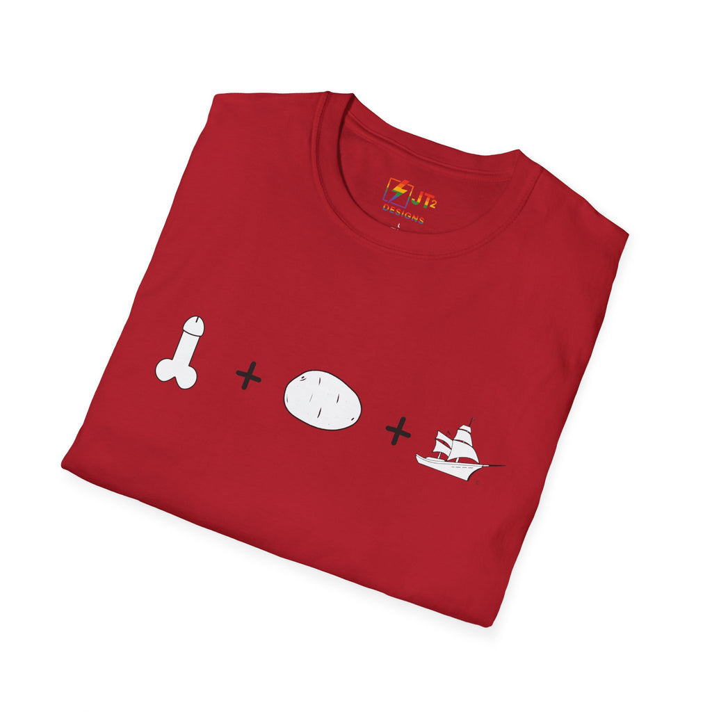 Dictatorship icons dick potato ship T-Shirt | political satire