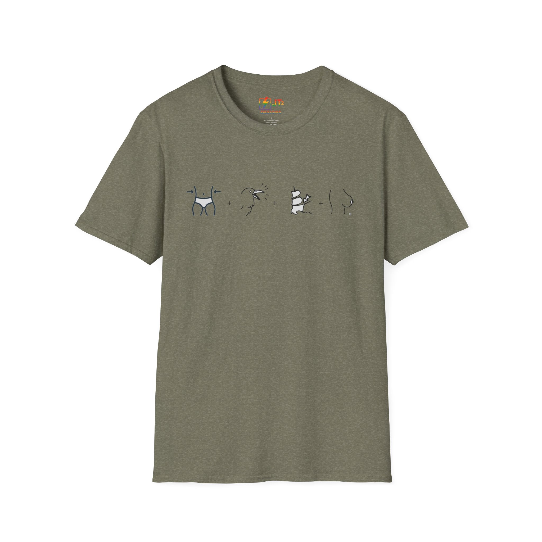 Thin Ka Bow Tit illustration T-Shirt | political satire, Americana commentary