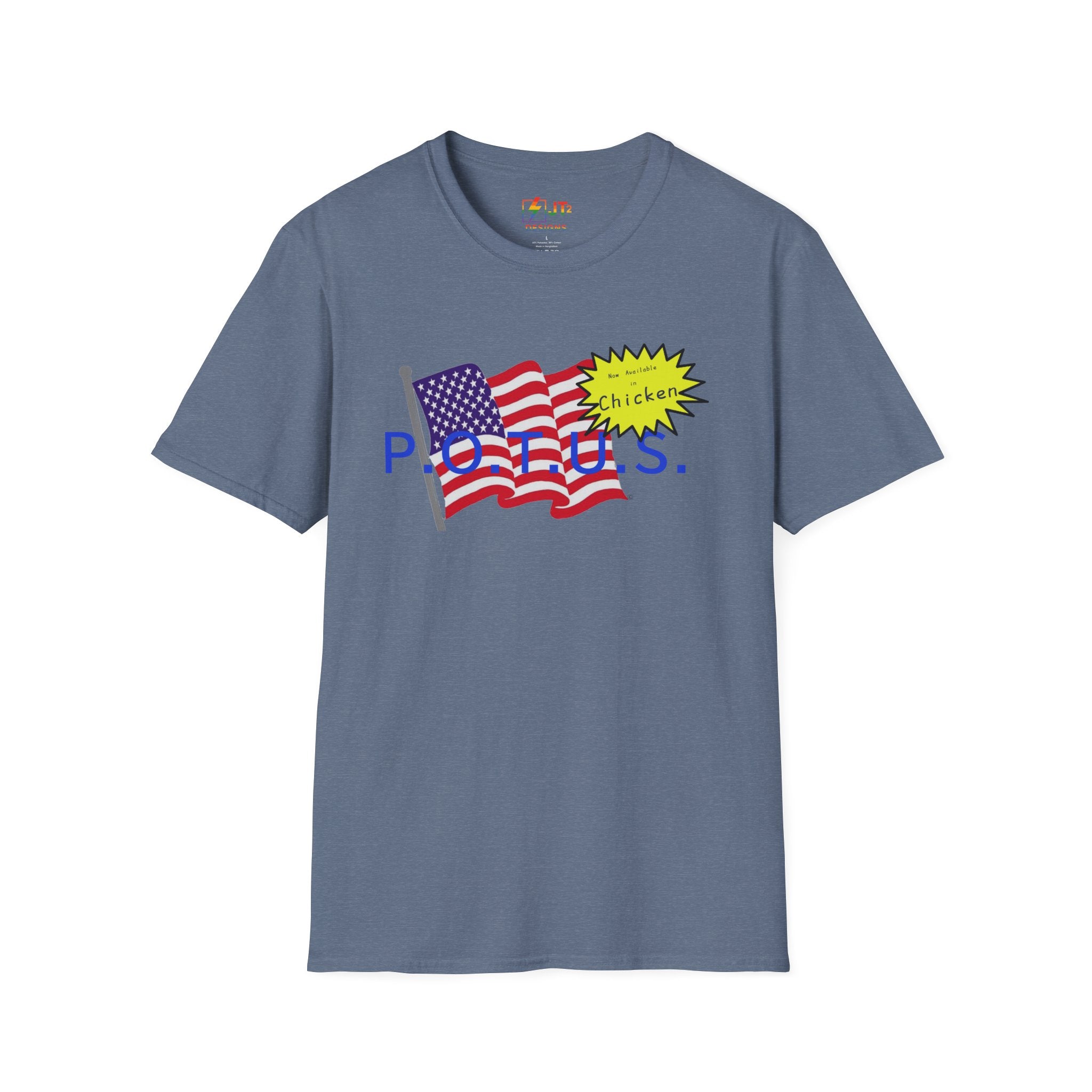 POTUS Chicken with US Flag T-Shirt | Political Satire, Trump Commentary