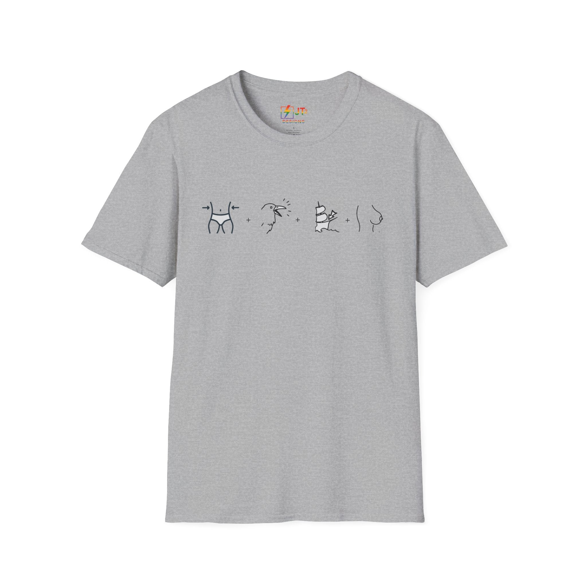 Thin Ka Bow Tit illustration T-Shirt | political satire, Americana commentary