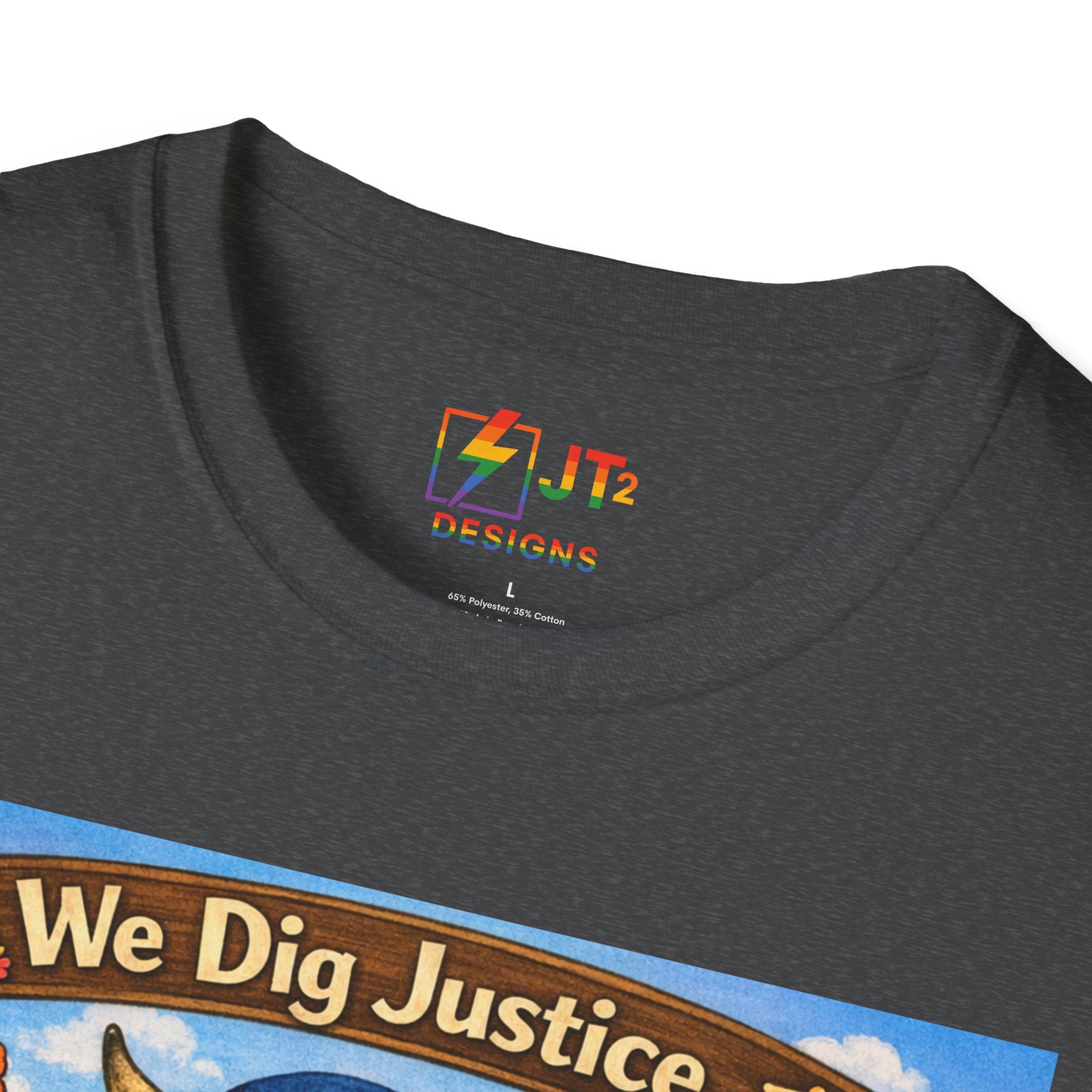 We Dig Justice T-Shirt | Cute Animal Archaeologists, Scales of Justice Artwork