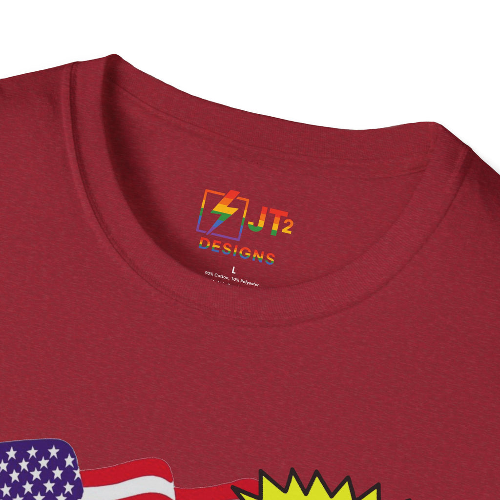POTUS Chicken with US Flag T-Shirt | Political Satire, Trump Commentary