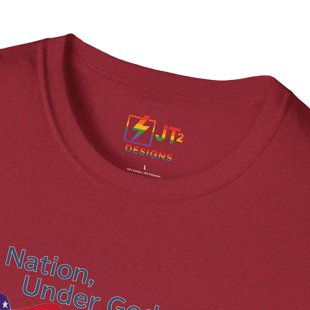 US Flag with Quote one nation under god without choice indivisible with exception of wealth T-Shirt