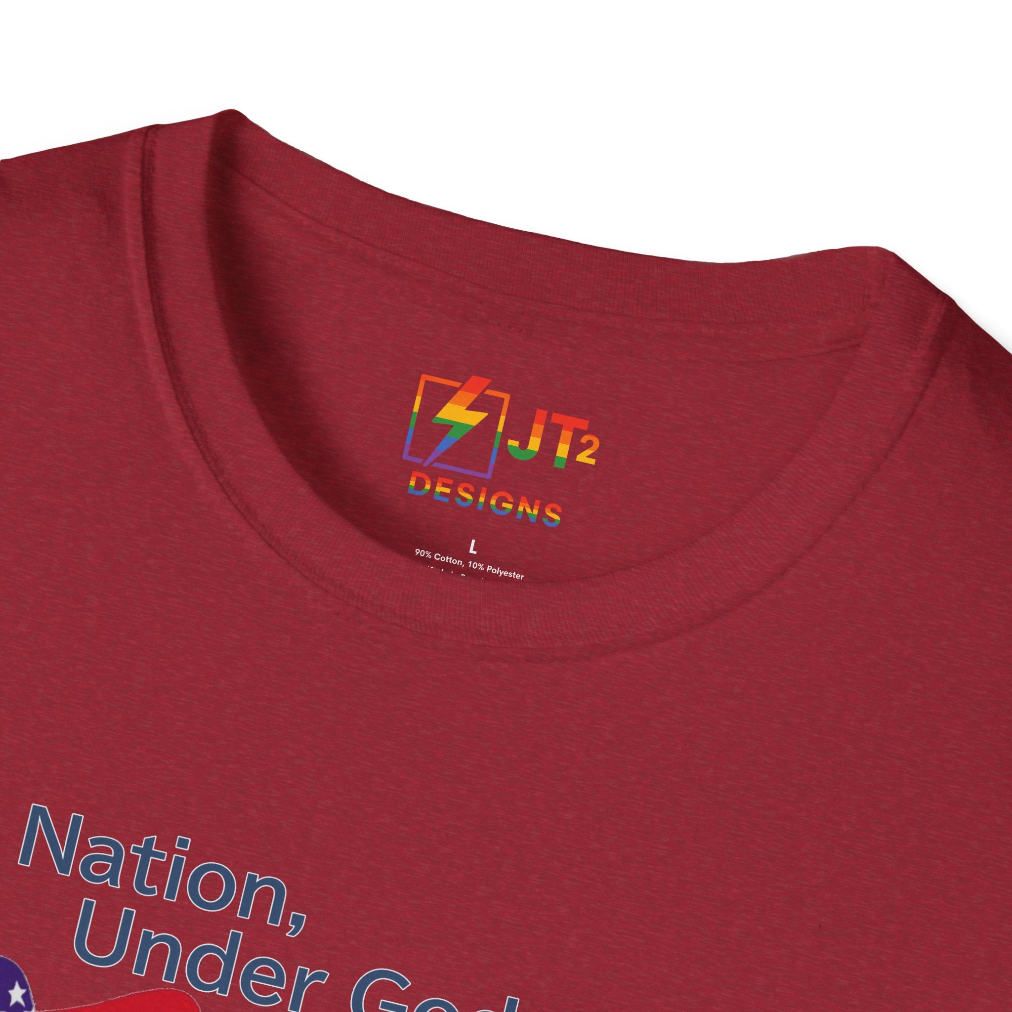 US Flag with Quote one nation under god without choice indivisible with exception of wealth T-Shirt