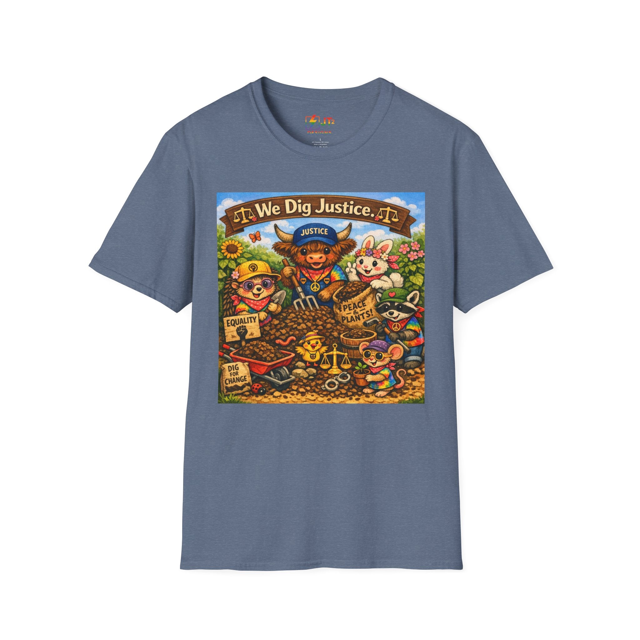 We Dig Justice T-Shirt | Cute Animal Archaeologists, Scales of Justice Artwork