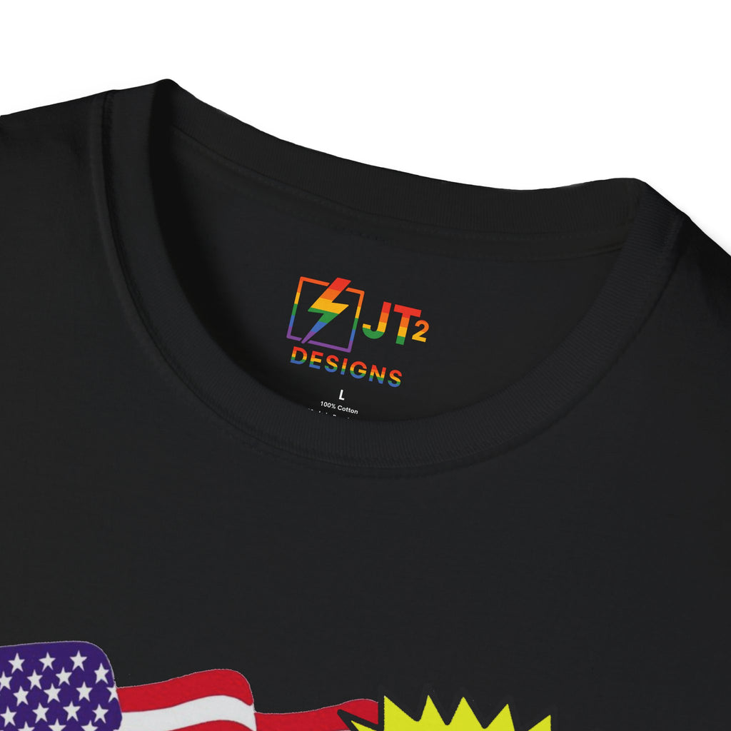 POTUS Chicken with US Flag T-Shirt | Political Satire, Trump Commentary