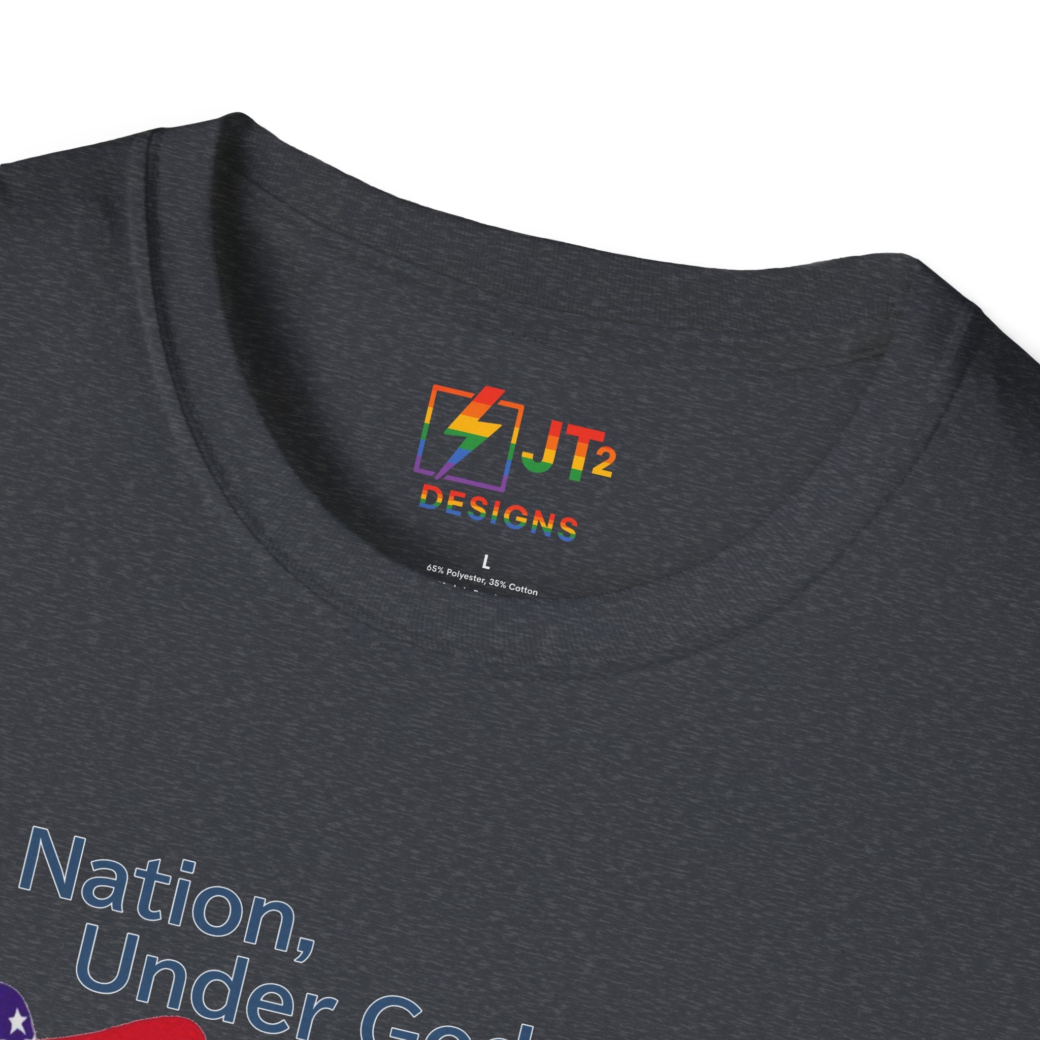 US Flag with Quote one nation under god without choice indivisible with exception of wealth T-Shirt