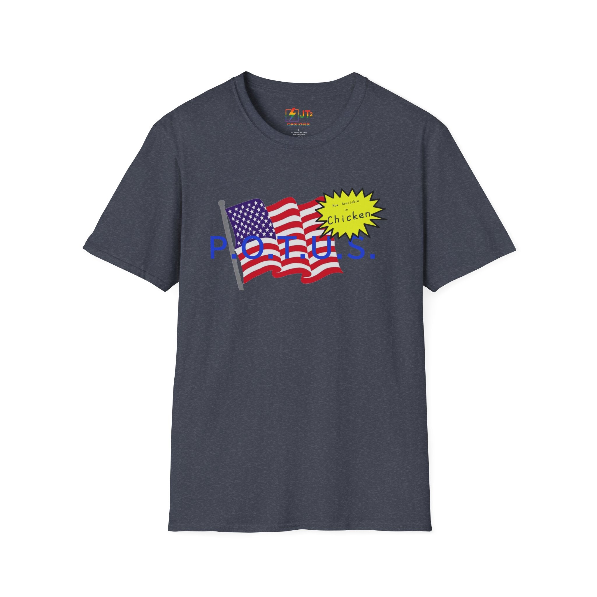 POTUS Chicken with US Flag T-Shirt | Political Satire, Trump Commentary