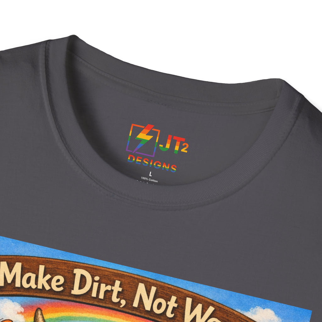 Make Dirt Not War gardening animals T-Shirt | Cute Gardening Shirt