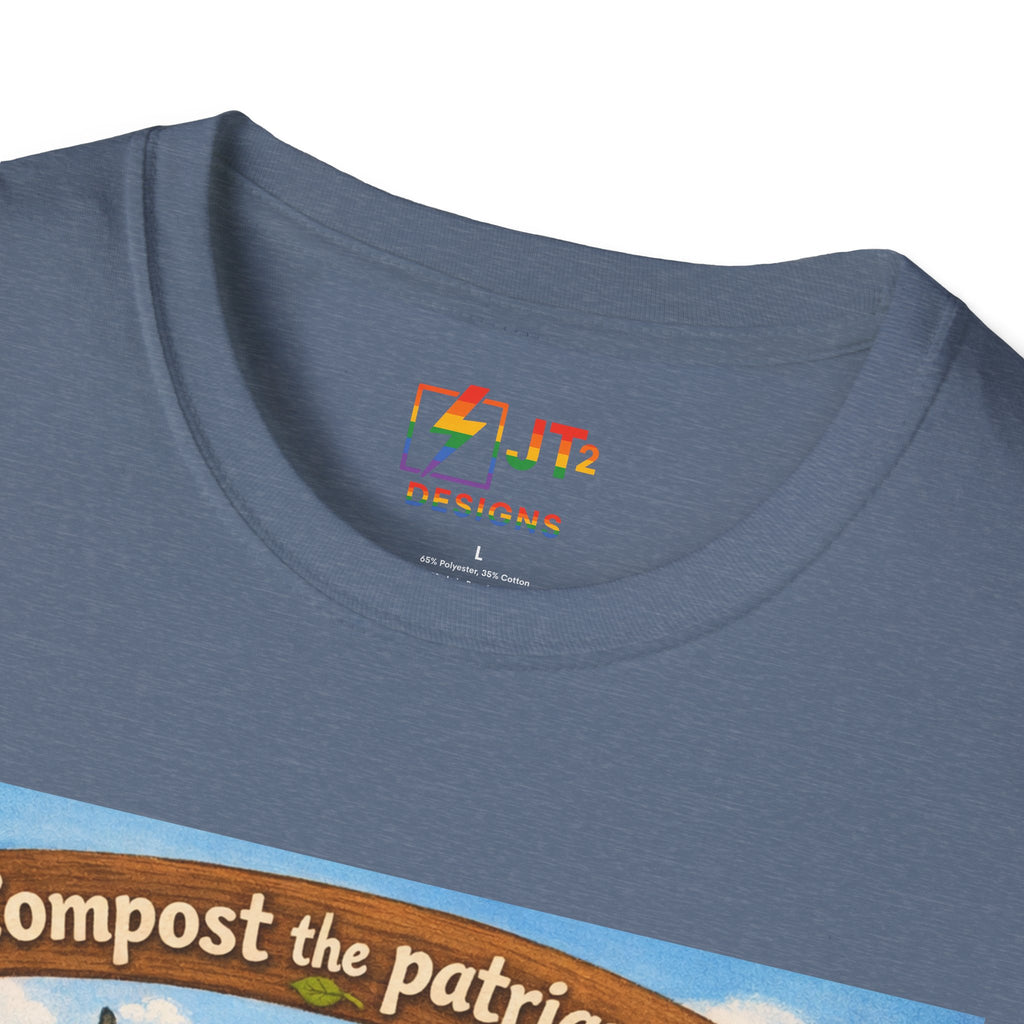 Cute Animals Composting the Patriarchy T-Shirt | Feminist Eco Design