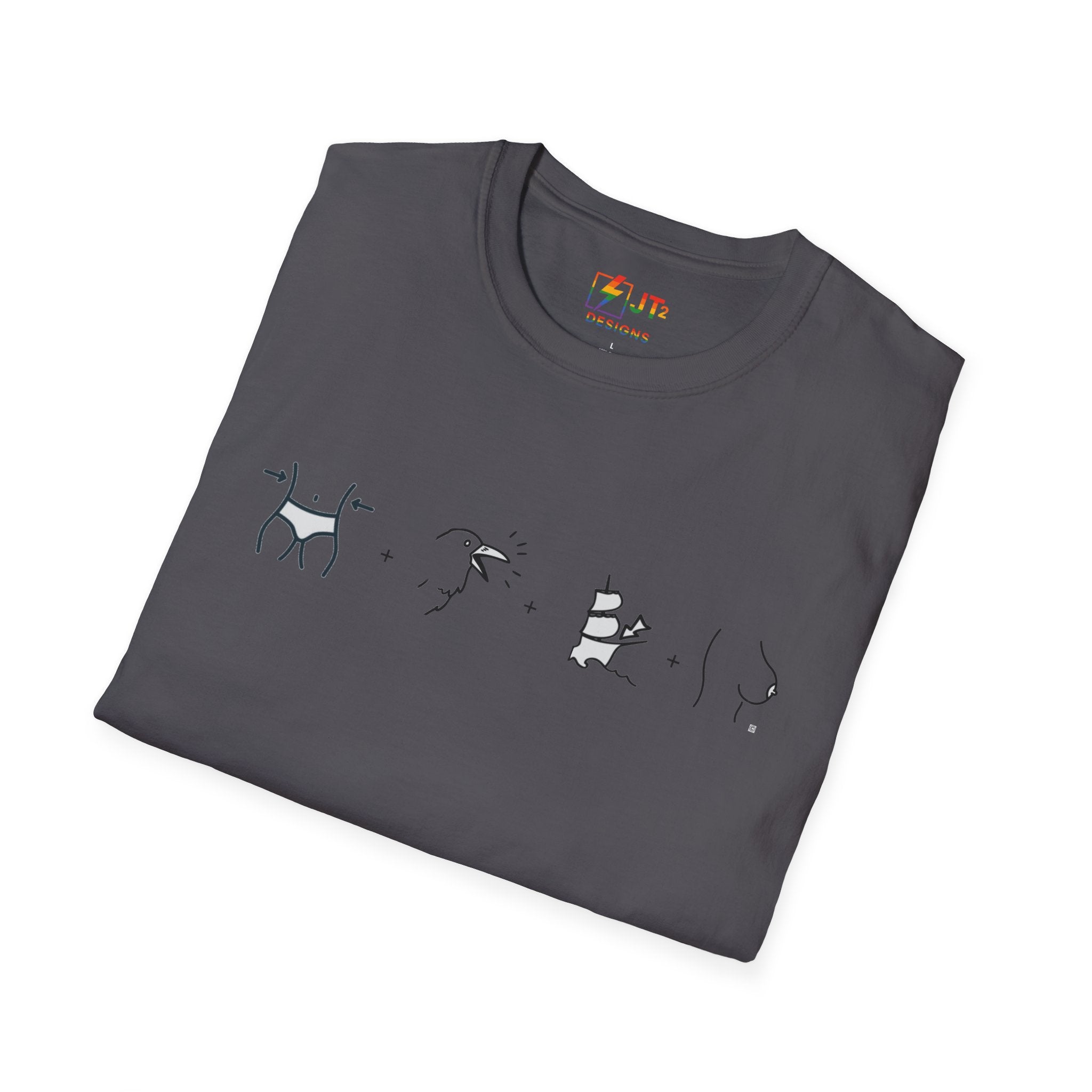 Thin Ka Bow Tit illustration T-Shirt | political satire, Americana commentary