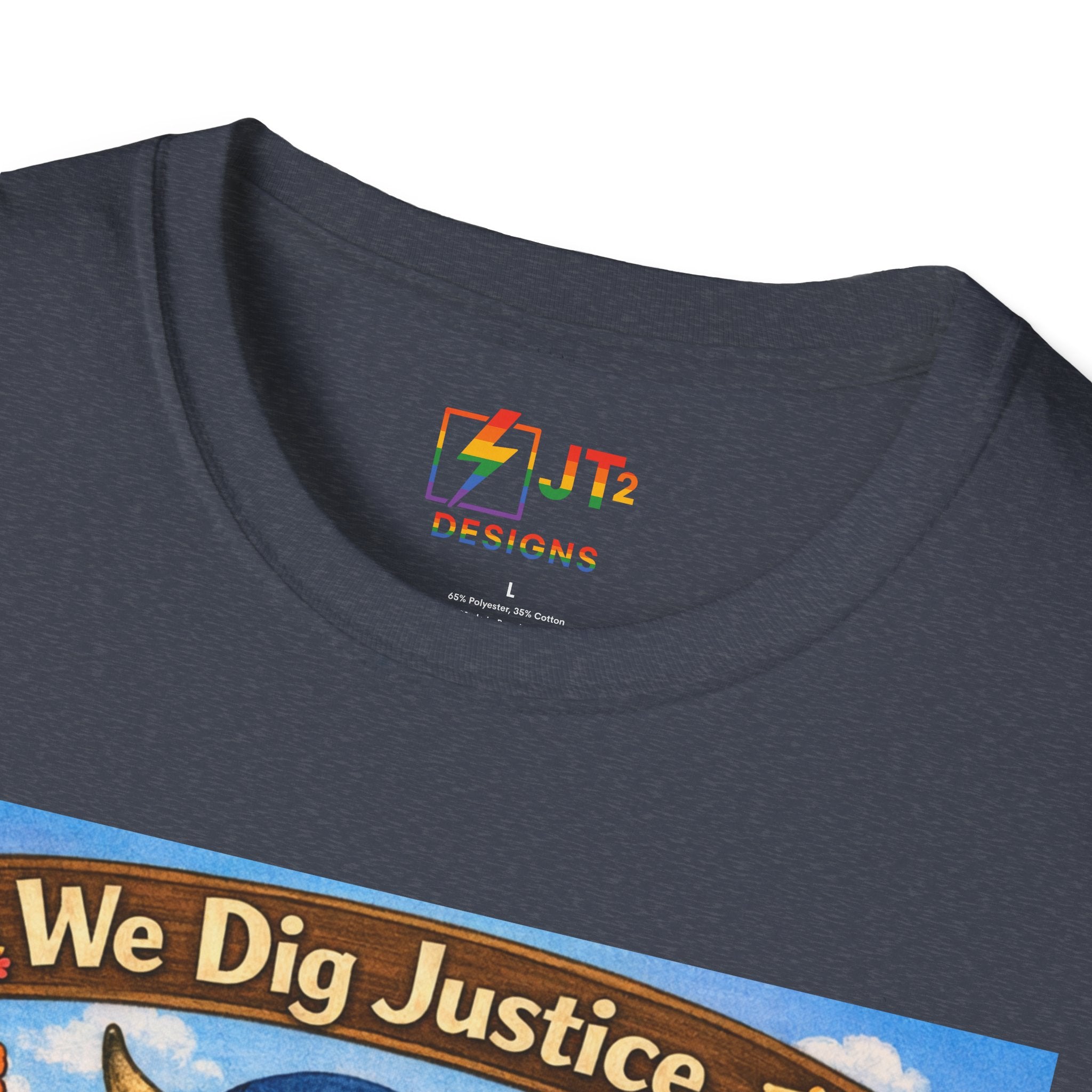 We Dig Justice T-Shirt | Cute Animal Archaeologists, Scales of Justice Artwork
