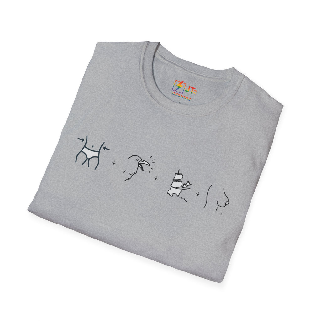 Thin Ka Bow Tit illustration T-Shirt | political satire, Americana commentary